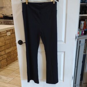 NWT Fashion Nova Black Ruched Front, Flare Split Hem Black Leggings Size 2X